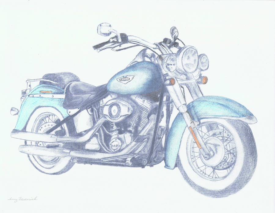 Motorcycle Drawing - 2015 Softail by Terry Frederick
