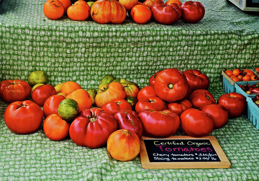 2016 Monona Farmers Market Organic Heirloom Tomatoes 2 Photograph by Janis Senungetuk