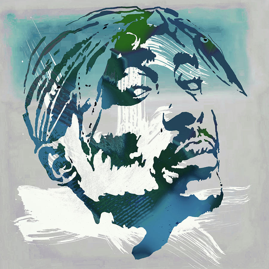 1996 Digital Art - 2pac Tupac Shakur pop art poster #1 by Kim Wang