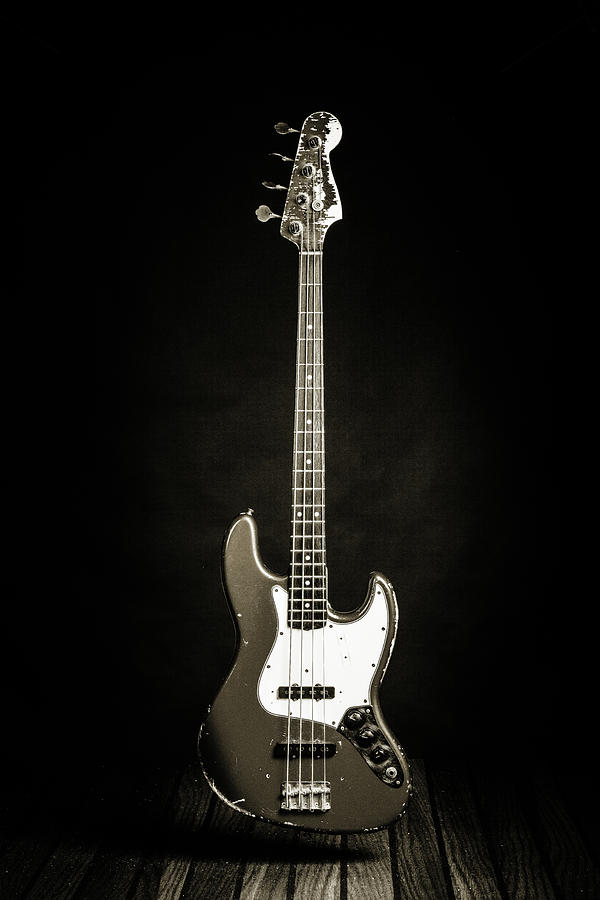 364.1834 Fender Red Jazz Bass Guitar in BW #1 Photograph by M K Miller