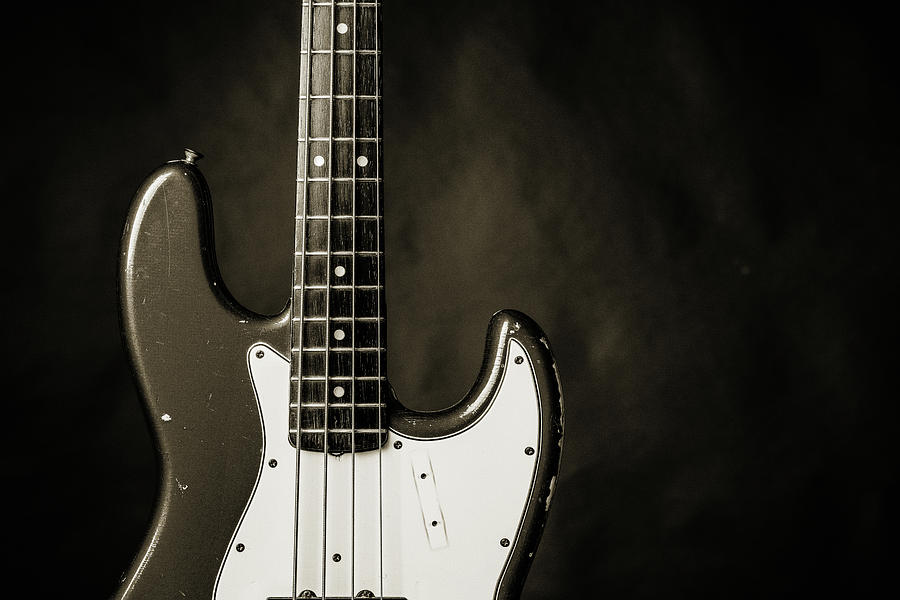 376.1834 Fender Red Jazz Bass Guitar in BW #1 Photograph by M K Miller