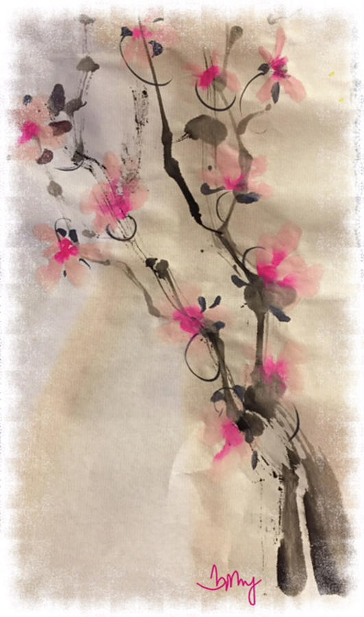 Plum Blossoms 2 Painting by Bonny Butler