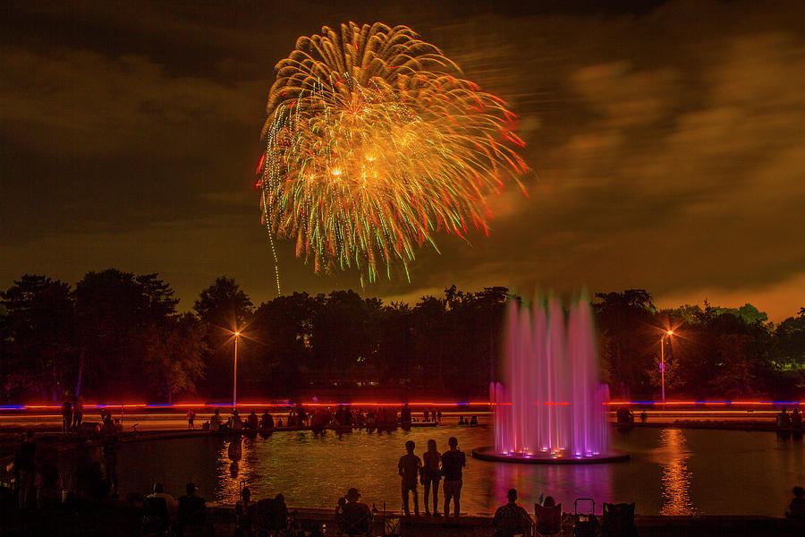 4th of July Fireworks in Forest Park #1 Photograph by Garry McMichael