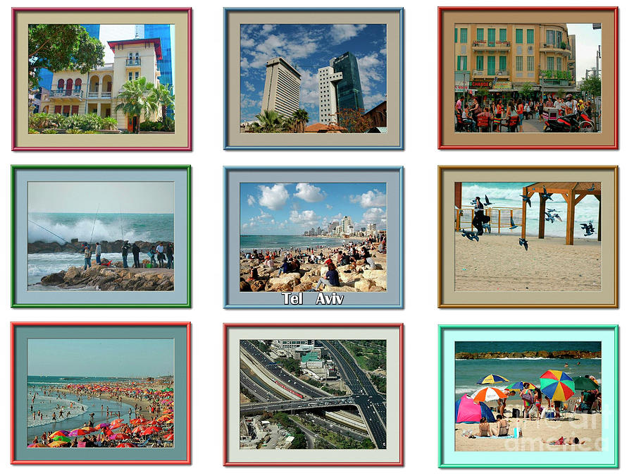 9 image Collage of Tel Aviv, Israel #1 Photograph by Tomi Junger