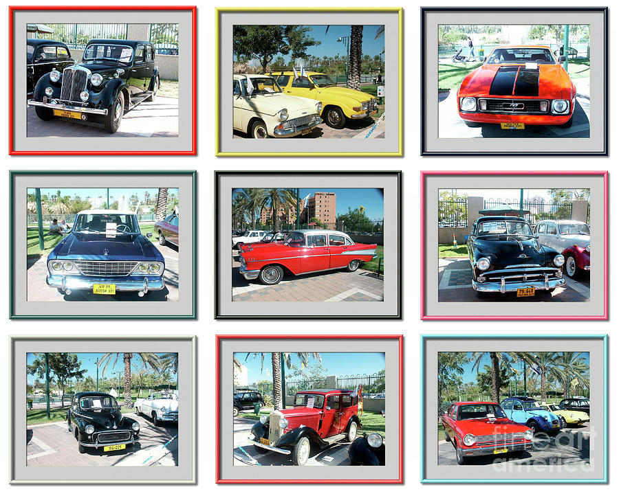 9 image Collage of vintage cars Photograph by Tomi Junger 9 image Collage of vintage cars Photograph by Tomi Junger