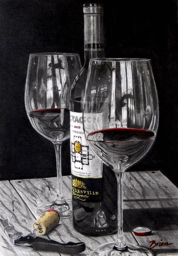 Wine Painting - 91 Points by Brien Cole