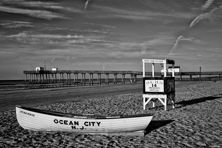 Black And White Photograph - A Beach Scene In Black And White #2 by James DeFazio