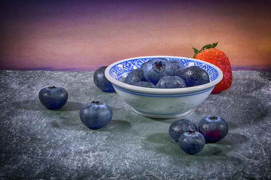 A Bowl of Blueberries #1 Photograph by Robert Anastasi