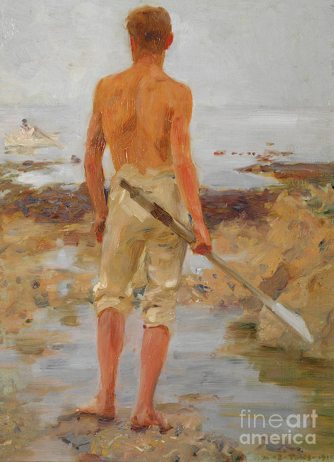 Henry Scott Tuke Painting - A Boy with an Oar  by Henry Scott Tuke