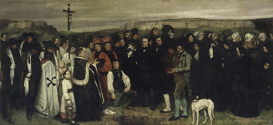 Gustave Courbet  Painting - A Burial at Ornans #1 by Gustave Courbet