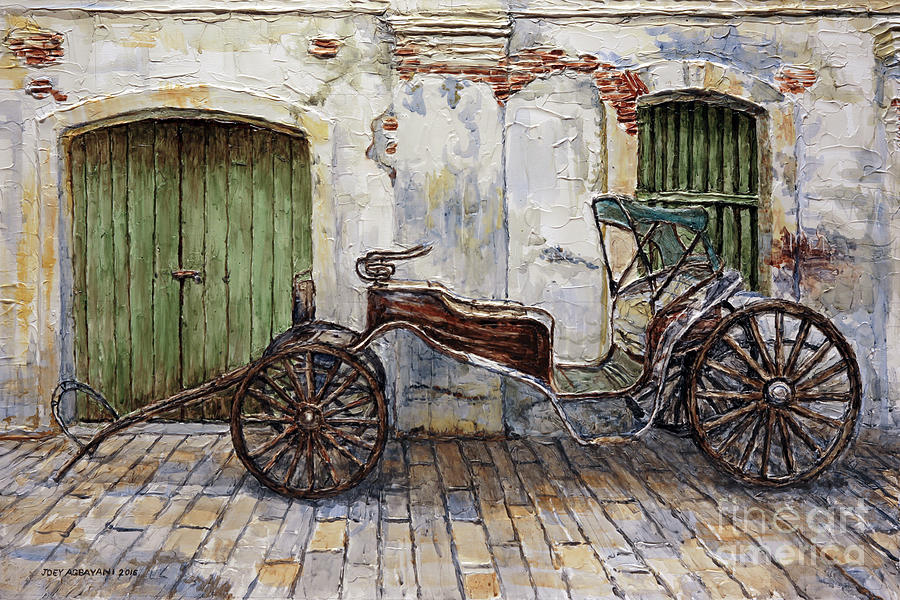 A Carriage On Crisologo Street 2 Painting by Joey Agbayani