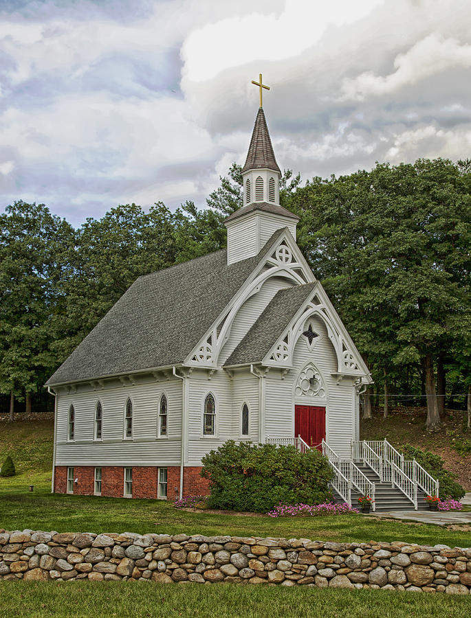 Flower Photograph - A Country Church In Connecticut #1 by Mountain Dreams