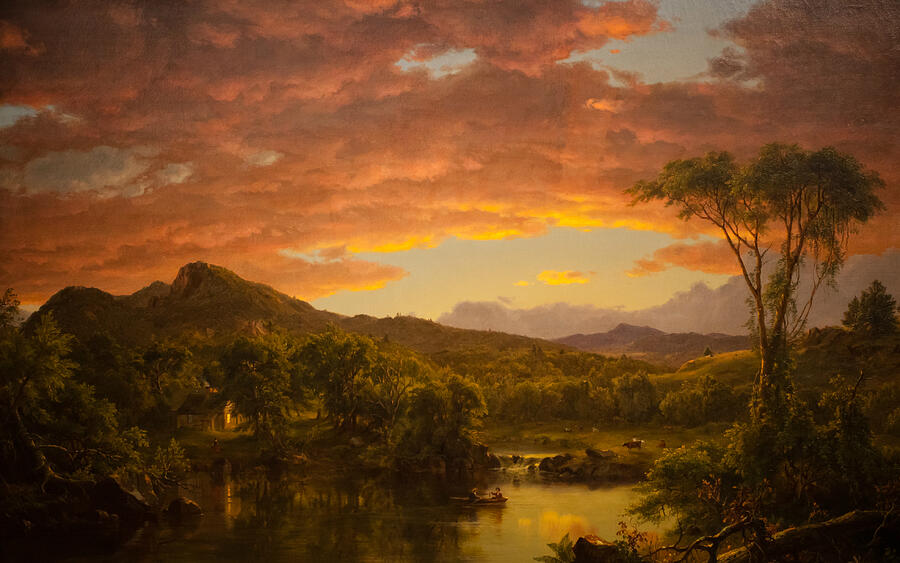 A Country Home, from 1854 Painting by Frederic Edwin Church