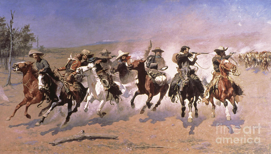 Frederic Remington Painting - A Dash for the Timber by Frederic Remington