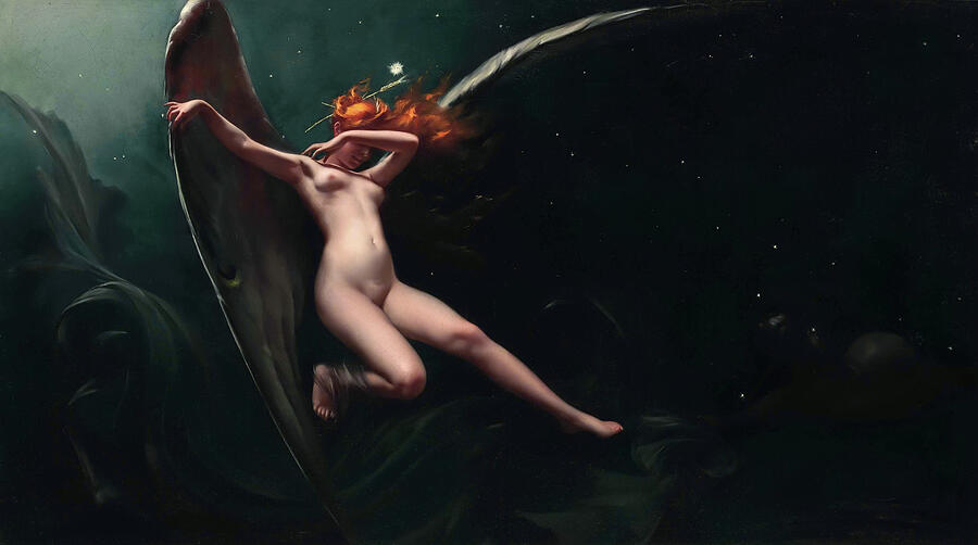 A Fairy Under Starry Skies, by 1896 Painting by Luis Ricardo Falero