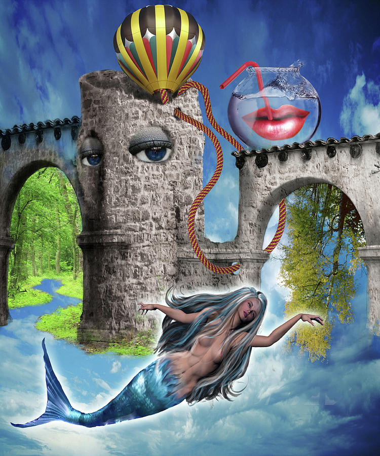 Mermaid Digital Art - A few seconds in my head #2 by Veronica Jackson