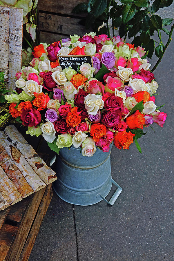 A Flower Shop In Paris, France #1 Photograph by Rick Rosenshein