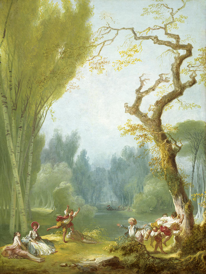 A Game of Horse and Rider #3 Painting by Jean-Honore Fragonard