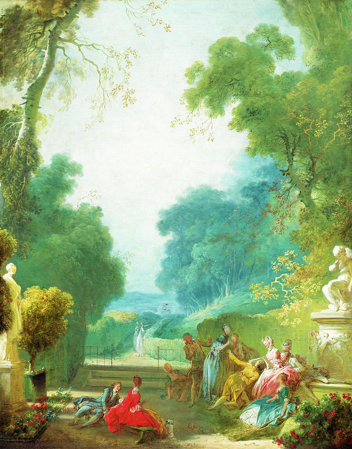 A Game of Hot Cockles #2 Painting by Jean-Honore Fragonard