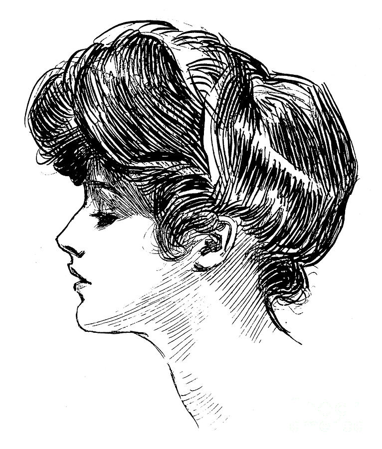  A Gibson Girl Drawing by Charles Dana Gibson