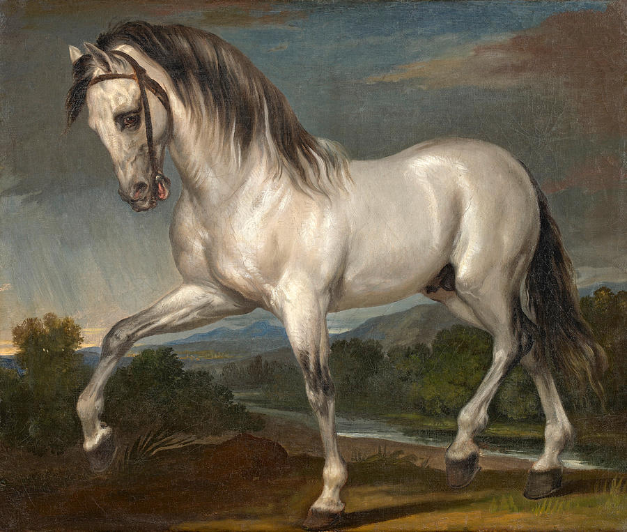 A Grey Stallion Painting by Giuseppe Bezzuoli - Fine Art America