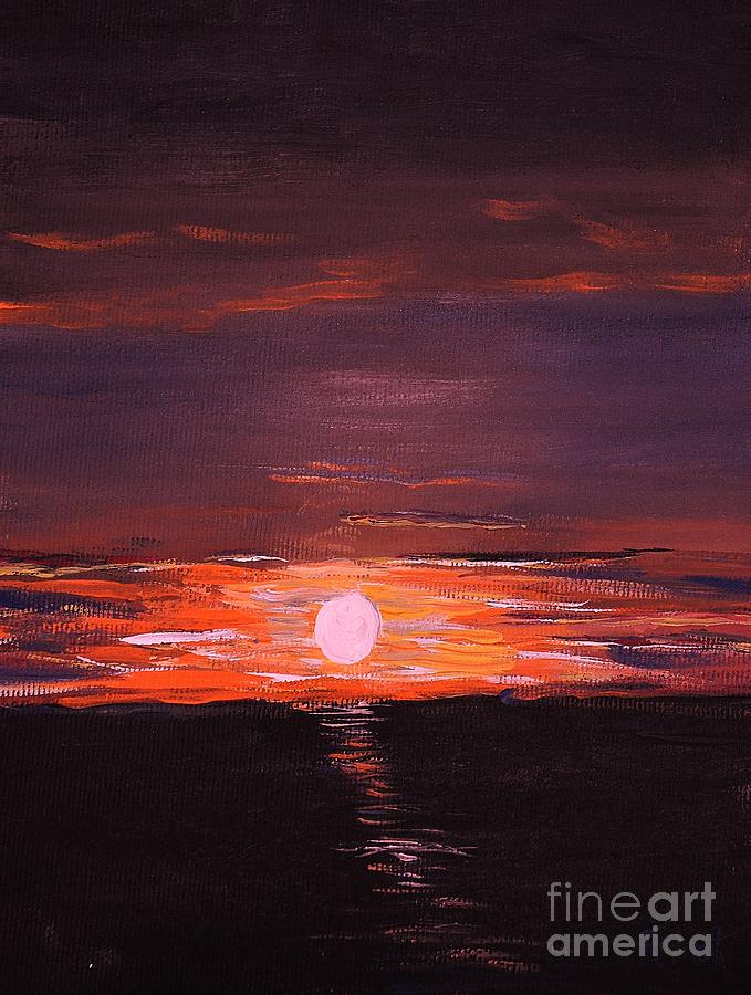 Sunset Painting - A Little Sun for Gaby #1 by Reb Frost