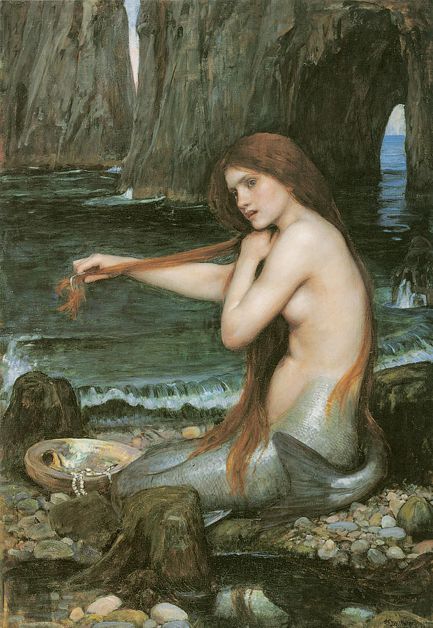 John William Waterhouse Painting - A Mermaid by John William Waterhouse