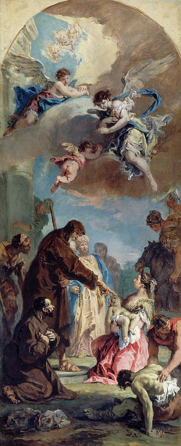 A Miracle of Saint Francis of Paola #1 Painting by Sebastiano Ricci