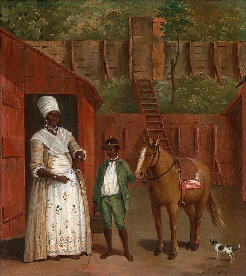 A Mother with her Son and a Pony #2 Painting by Agostino Brunias