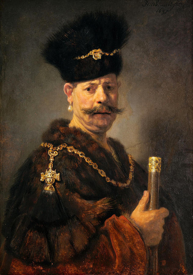 A Polish Nobleman #1 Painting by Rembrandt