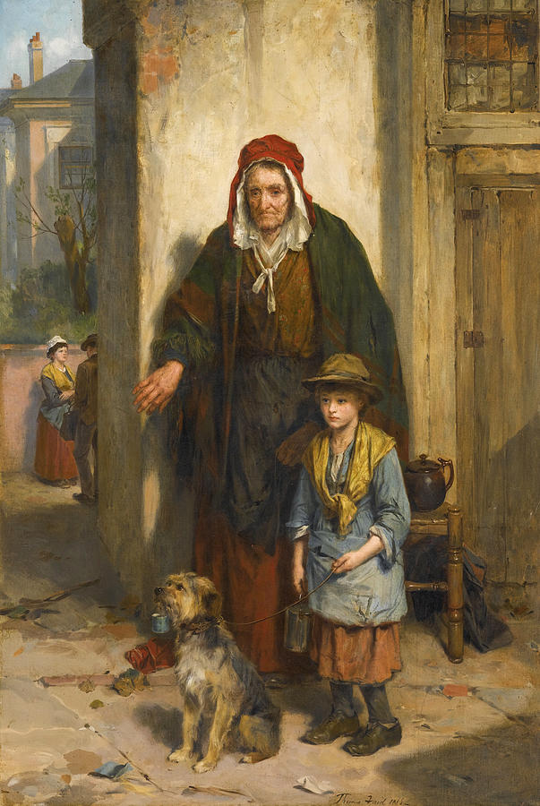 A Poor Beggar Bodie #2 Painting by Thomas Faed