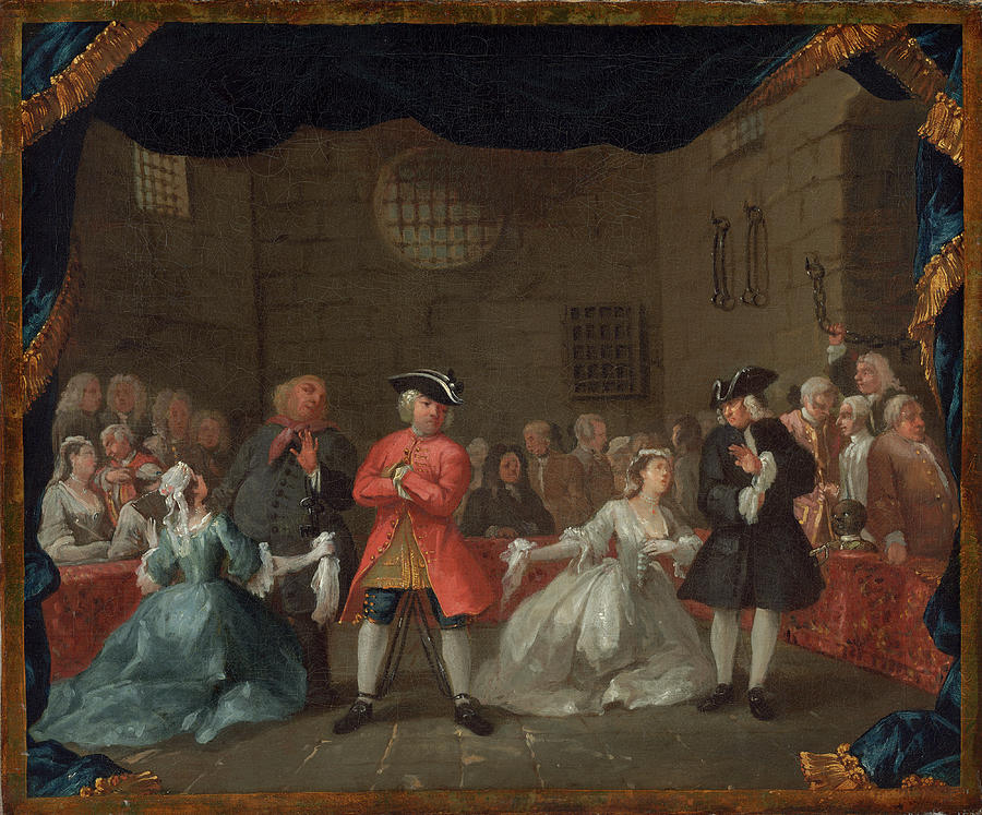 A Scene From The Beggars Opera #1 Painting by William Hogarth
