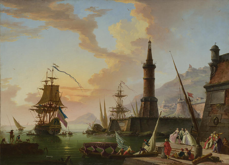 Summer Painting - A Seaport #1 by Claude-Joseph Vernet