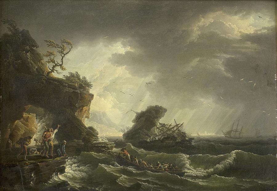 A Shipwreck #4 Painting by Claude Joseph Vernet