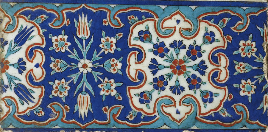 A Small Iznik Pottery Tile #1 Painting by Eastern Accents