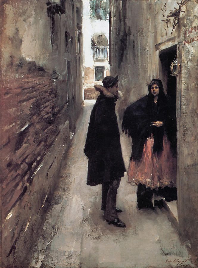 Vintage Painting - A Street In Venice #1 by Mountain Dreams