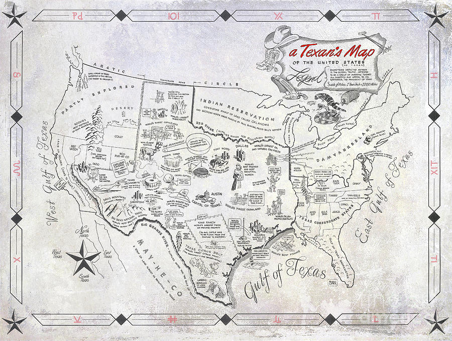 A Texans Map #1 Photograph by Jon Neidert