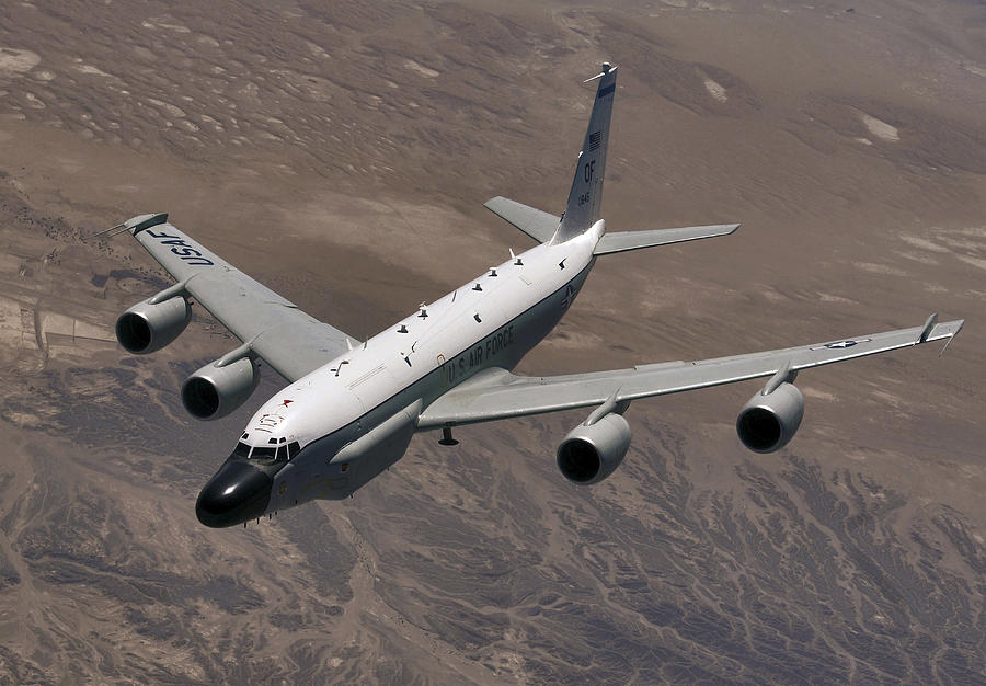 Airplane Photograph - A U.s. Air Force Rc-135 Rivet Joint #1 by Stocktrek Images