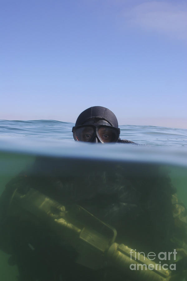 A U.s. Navy Seal Combat Swimmer #1 Photograph by Michael Wood