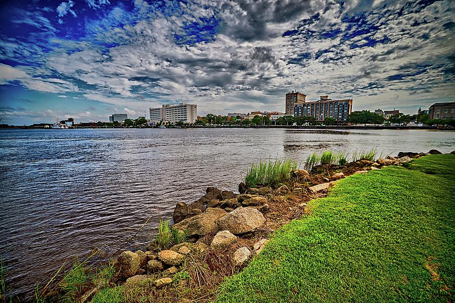 A view of Wilmington North Carolina from across the Cape Fear Ri #1 Photograph by Alex Grichenko