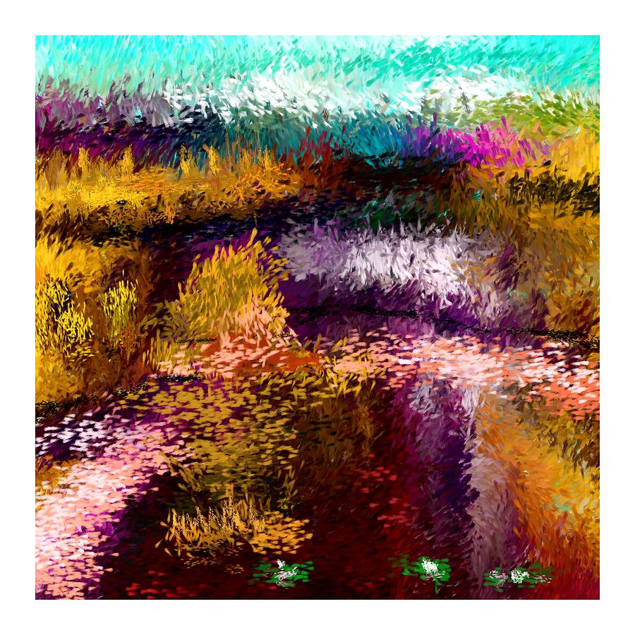 AAW2- evening at the pond #1 Digital Art by David Lane
