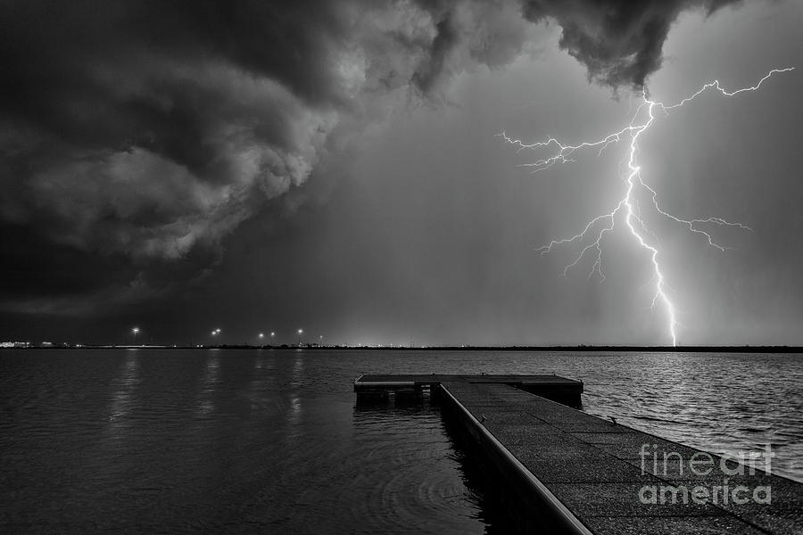 Abilene Tx Lightning Over Lake Kirby Photograph