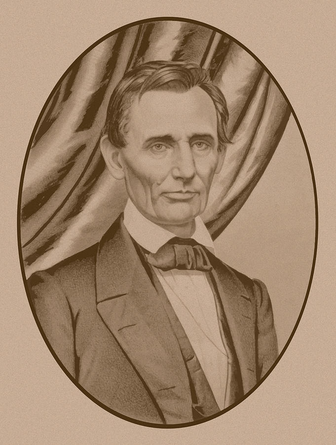 Abraham Lincoln Circa 1860  #2 Drawing by War Is Hell Store