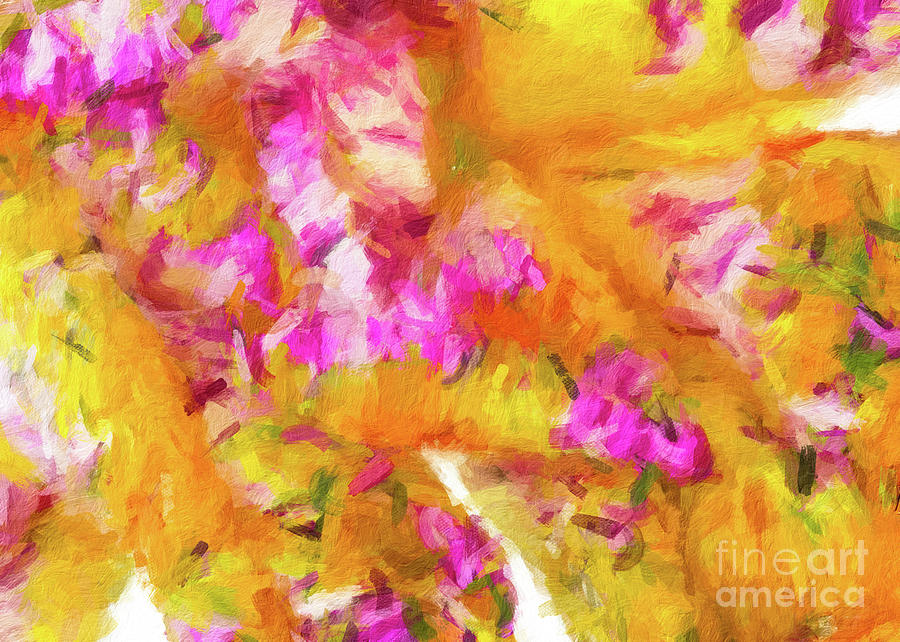 Abstract 122 digital oil painting on canvas full of texture and brig #1 Digital Art by Amy Cicconi