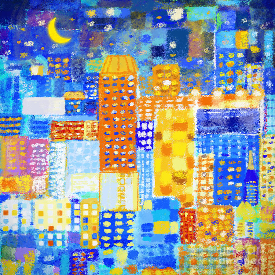 Abstract City #1 Painting by Setsiri Silapasuwanchai