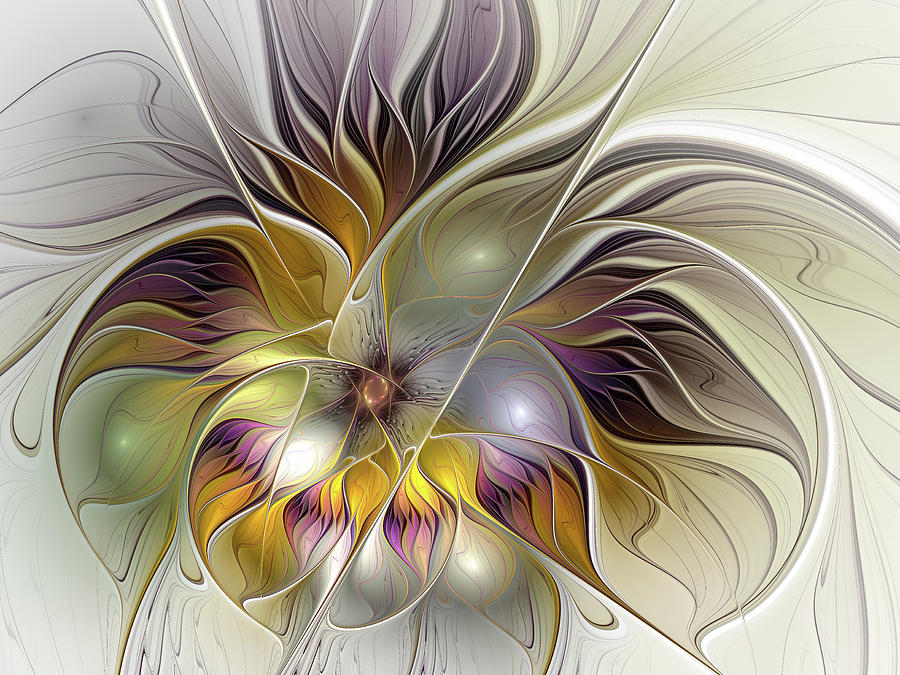 Abstract Colorful Fantasy Flower Modern Fractal Digital Art by Gabiw Art