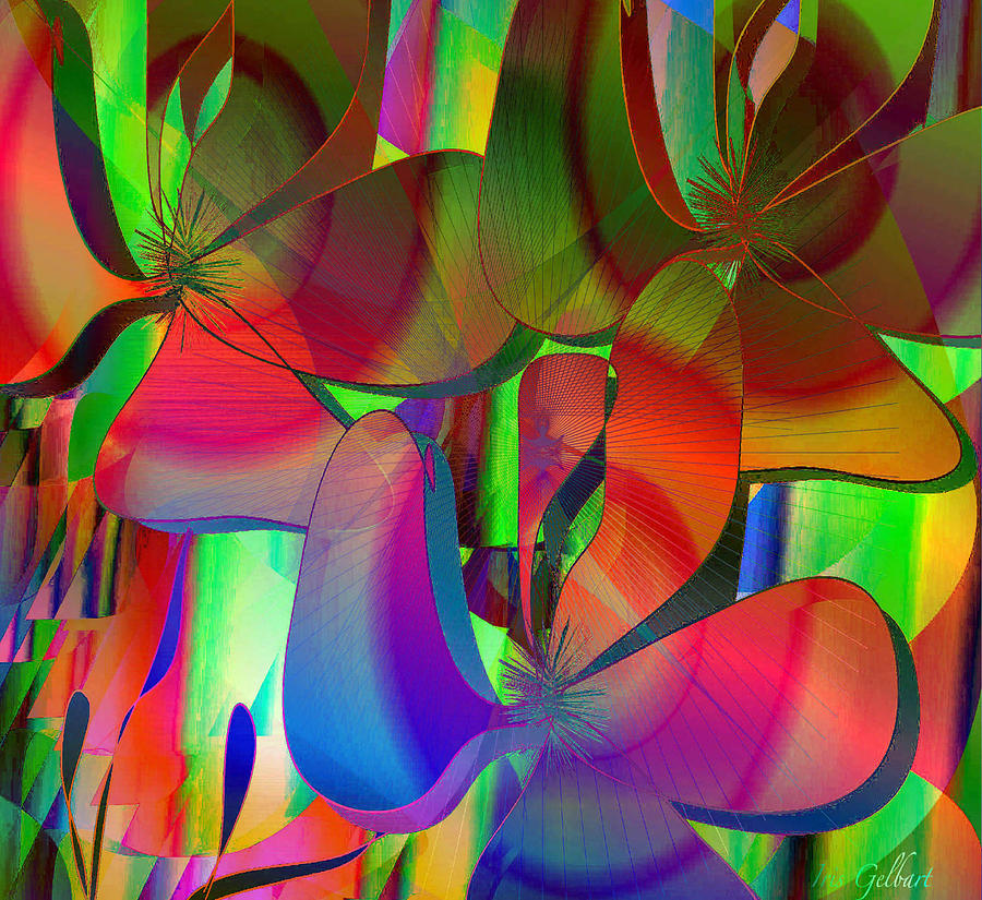 Abstract Floral #2 Digital Art by Iris Gelbart