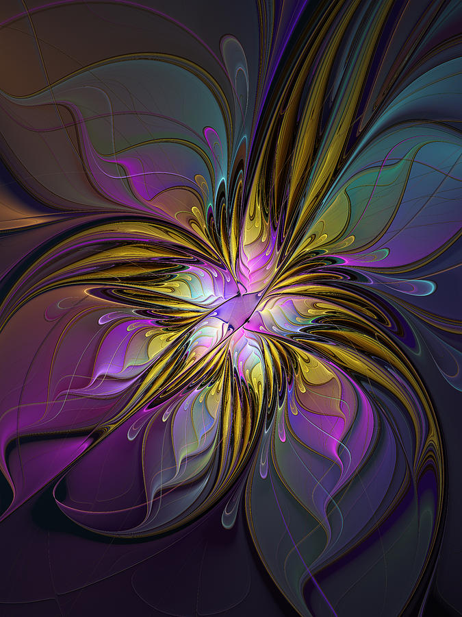 Abstract Digital Art - Abstract Flower #1 by Gabiw Art