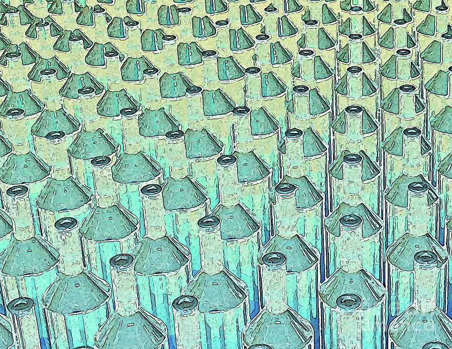 Abstract Green Glass Bottles Digital Art by Phil Perkins