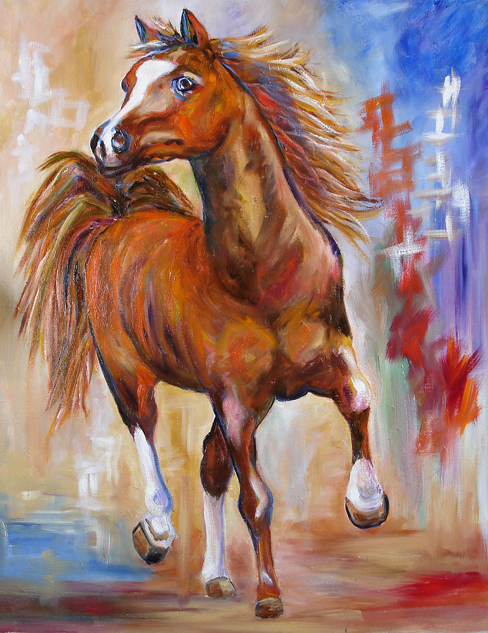 Abstract Horse Attitude #1 Painting by Mary Jo Zorad